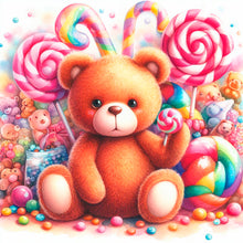 Load image into Gallery viewer, Candy Bear 30X30CM(Canvas) Full Round Drill Diamond Painting
