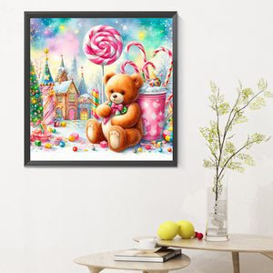 Candy Bear 30X30CM(Canvas) Full Round Drill Diamond Painting