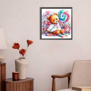 Candy Bear 30X30CM(Canvas) Full Round Drill Diamond Painting