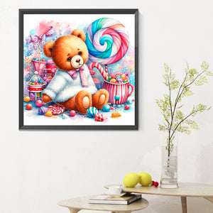 Candy Bear 30X30CM(Canvas) Full Round Drill Diamond Painting