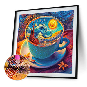 Starry Sky Coffee 40X40CM(Canvas) Full Round Drill Diamond Painting