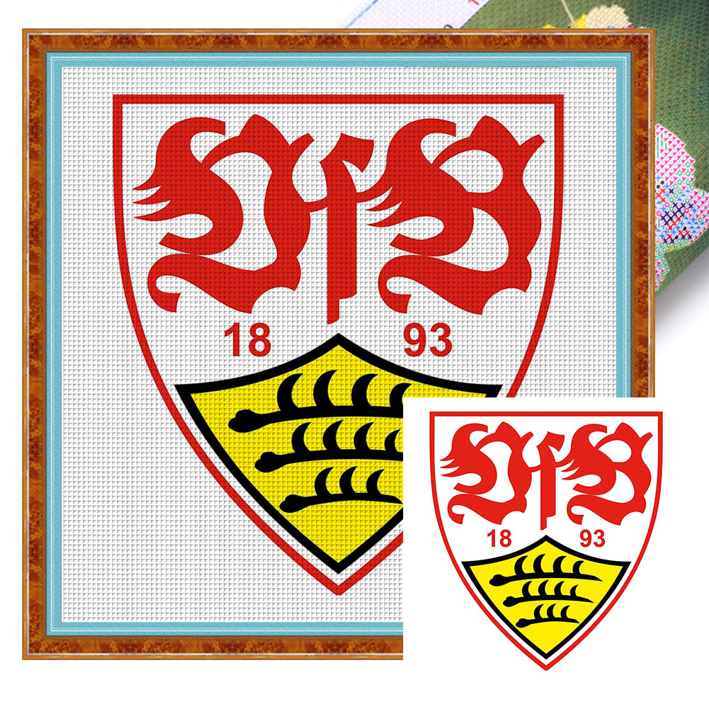 Stuttgart Second Football Team Logo (40*40CM) 11CT Stamped Cross Stitch