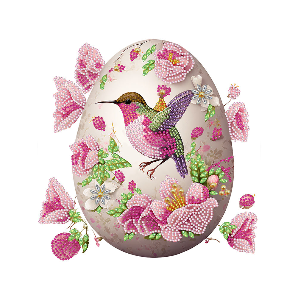 Easter Egg Hummingbird 30X40CM(Canvas) Partial Special Shaped Drill Diamond Painting