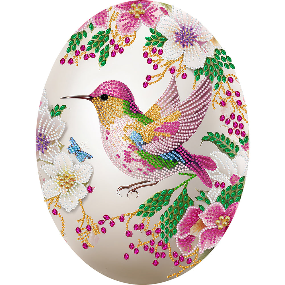 Easter Egg Hummingbird 30X40CM(Canvas) Partial Special Shaped Drill Diamond Painting
