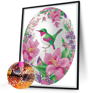 Easter Egg Hummingbird 30X40CM(Canvas) Partial Special Shaped Drill Diamond Painting