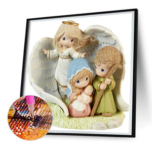 Precious Moments Doll Jesus 30X30CM(Canvas) Full Round Drill Diamond Painting