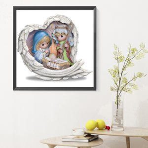 Precious Moments Doll Jesus 30X30CM(Canvas) Full Round Drill Diamond Painting