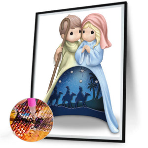 Precious Moments Doll Jesus Angel 30X40CM(Canvas) Full Round Drill Diamond Painting