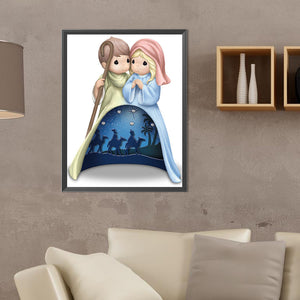 Precious Moments Doll Jesus Angel 30X40CM(Canvas) Full Round Drill Diamond Painting