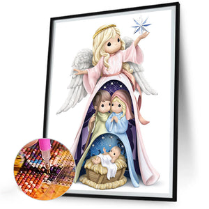 Precious Moments Doll Jesus Angel 30X40CM(Canvas) Full Round Drill Diamond Painting