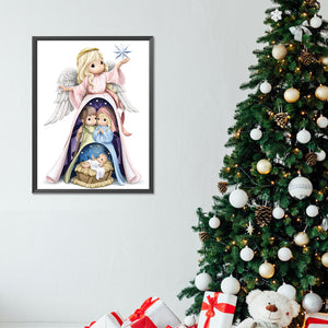 Precious Moments Doll Jesus Angel 30X40CM(Canvas) Full Round Drill Diamond Painting