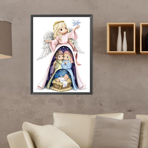 Precious Moments Doll Jesus Angel 30X40CM(Canvas) Full Round Drill Diamond Painting