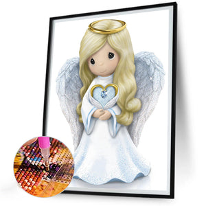 Precious Moments Doll Jesus Angel 30X40CM(Canvas) Full Round Drill Diamond Painting