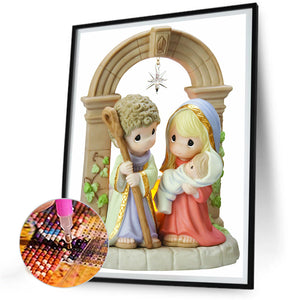 Precious Moments Doll Jesus Angel 30X40CM(Canvas) Full Round Drill Diamond Painting