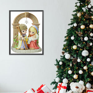 Precious Moments Doll Jesus Angel 30X40CM(Canvas) Full Round Drill Diamond Painting