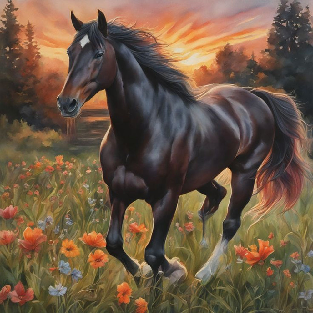 Horse 30X30CM(Canvas) Full Round Drill Diamond Painting