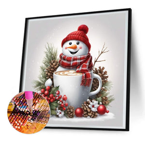 Christmas Snowman 30X30CM(Canvas) Full Round Drill Diamond Painting
