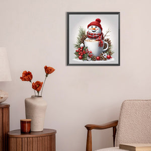 Christmas Snowman 30X30CM(Canvas) Full Round Drill Diamond Painting