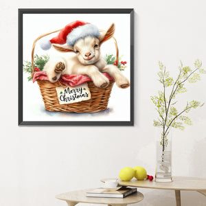 Christmas Lamb 30X30CM(Canvas) Full Round Drill Diamond Painting