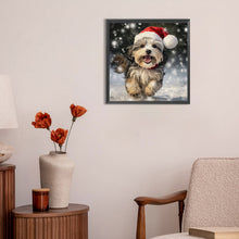 Load image into Gallery viewer, Christmas Puppy 30X30CM(Canvas) Full Round Drill Diamond Painting
