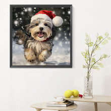 Load image into Gallery viewer, Christmas Puppy 30X30CM(Canvas) Full Round Drill Diamond Painting
