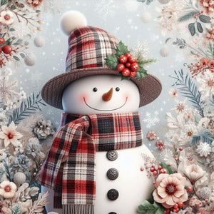 Christmas Snowman 30X30CM(Canvas) Full Round Drill Diamond Painting