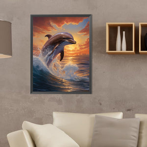 Dolphin 30X40CM(Canvas) Full Round Drill Diamond Painting