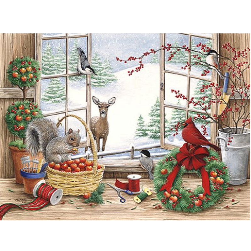 Christmas Atmosphere 50*40CM(Canvas) Full Square Drill Diamond Painting