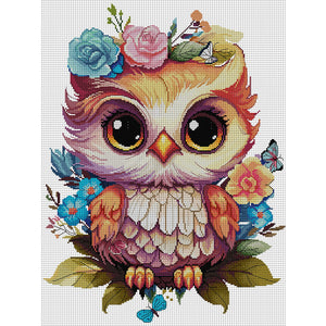 Joy Sunday Flowers And Owls (43*55CM) 14CT Stamped Cross Stitch