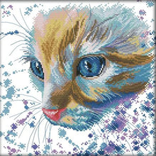Load image into Gallery viewer, Joy Sunday Watercolor Cat (32*32CM) 14CT Stamped Cross Stitch
