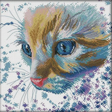 Load image into Gallery viewer, Joy Sunday Watercolor Cat (32*32CM) 14CT Stamped Cross Stitch
