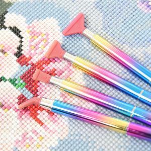 Diamond Painting Art Drill Pens Screw Thread Tips with 6 Glue Clay (Pink)