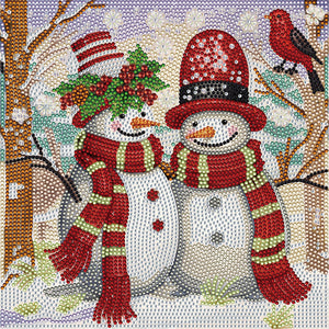 Snowman And Bird 30X30CM(Canvas) Full Partial Special Shaped Drill Diamond Painting