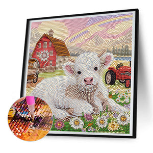 Farm Cows 30X30CM(Canvas) Full Partial Special Shaped Drill Diamond Painting