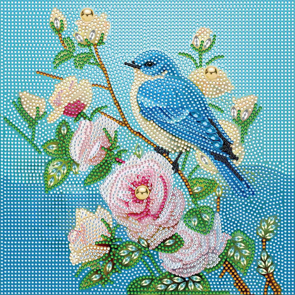 Garden Bluebird 30X30CM(Canvas) Full Partial Special Shaped Drill Diamond Painting