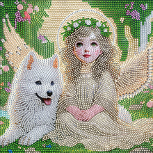 Load image into Gallery viewer, Little Angel And Wolf Cub 30X30CM(Canvas) Full Partial Special Shaped Drill Diamond Painting
