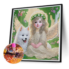 Load image into Gallery viewer, Little Angel And Wolf Cub 30X30CM(Canvas) Full Partial Special Shaped Drill Diamond Painting
