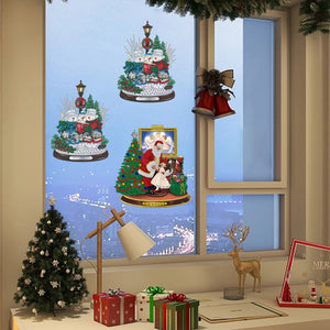 2 PCS Santa Snowman Special Shape Diamond Painting Sticker for Boy Girl Gift