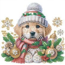 Load image into Gallery viewer, Christmas Puppy 30X30CM(Canvas) Partial Special Shaped Drill Diamond Painting
