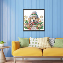 Load image into Gallery viewer, Christmas Puppy 30X30CM(Canvas) Partial Special Shaped Drill Diamond Painting
