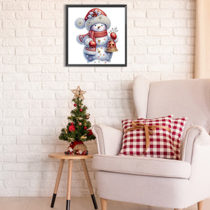 Christmas Snowman 30X30CM(Canvas) Partial Special Shaped Drill Diamond Painting