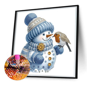 Christmas Snowman 30X30CM(Canvas) Partial Special Shaped Drill Diamond Painting