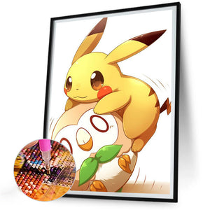 Pikachu 30X40CM(Canvas) Full Round Drill Diamond Painting