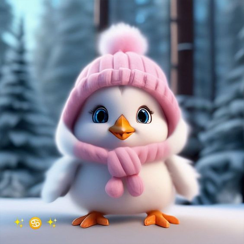 Snow Chick 30X30CM(Canvas) Full Round Drill Diamond Painting