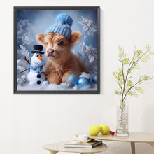 Load image into Gallery viewer, Snowman Calf 30X30CM(Canvas) Full Round Drill Diamond Painting
