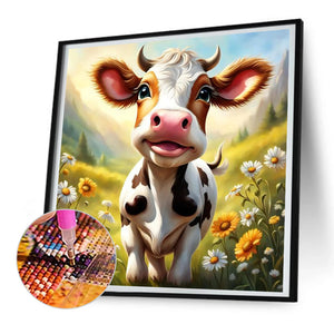 Dairy Cow 30X30CM(Canvas) Full Round Drill Diamond Painting