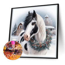 Load image into Gallery viewer, Horse In Snow 30X30CM(Canvas) Full Round Drill Diamond Painting
