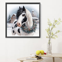 Load image into Gallery viewer, Horse In Snow 30X30CM(Canvas) Full Round Drill Diamond Painting
