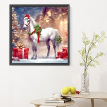 Load image into Gallery viewer, Horse In Snow 30X30CM(Canvas) Full Round Drill Diamond Painting
