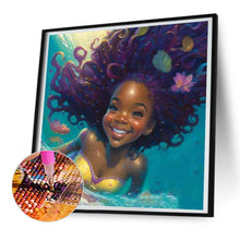 Load image into Gallery viewer, Black Girl 30X30CM(Canvas) Full Round Drill Diamond Painting
